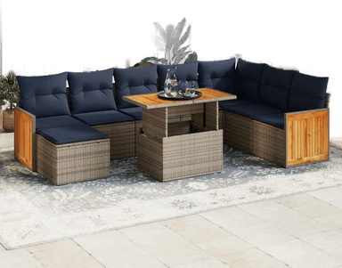 Vidaxl Hagesofa 11 deler grå