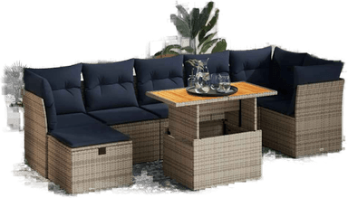 Vidaxl Hagesofa 8 deler brun