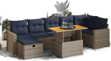 Vidaxl Hagesofa 8 deler brun