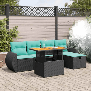 Vidaxl Hagesofa 6 deler brun