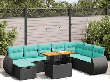 Vidaxl Hagesofa 9 deler brun