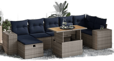 Vidaxl Hagesofa 8 deler brun