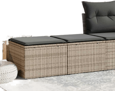 Vidaxl Hagesofa 2 deler grå polyrotting