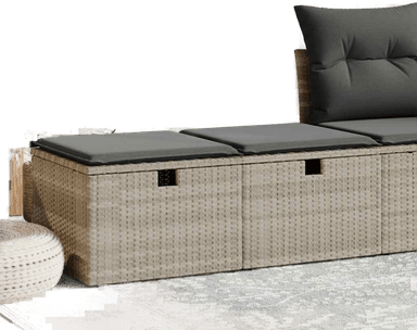 Vidaxl Hagesofa 2 deler lysegrå