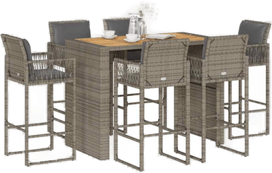 Vidaxl Hagebarsett 7 deler grå