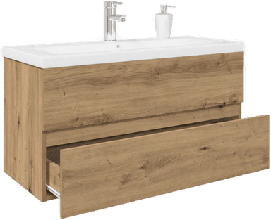 Vidaxl Vaskskap med kran artisan eik