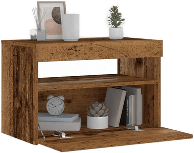 Vidaxl Nattbord med LED-lys 60x35 cm