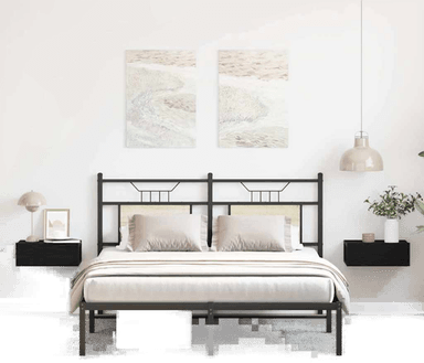 Vidaxl Flytende nattbord 2 stk svart eik