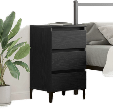 Vidaxl Nattbordskap Svart Eik