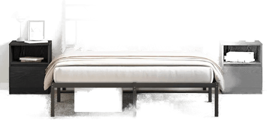 Vidaxl Nattbordskap 2 stk Svart Eik