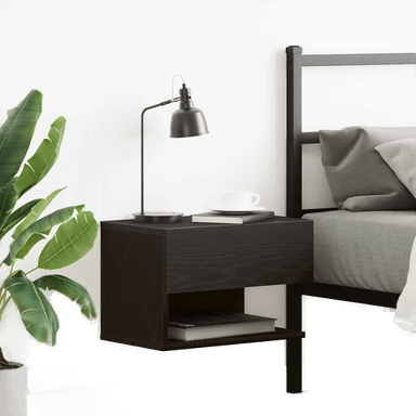 Vidaxl Nattbordskap Svart Eik 46 x 30 x 30 cm