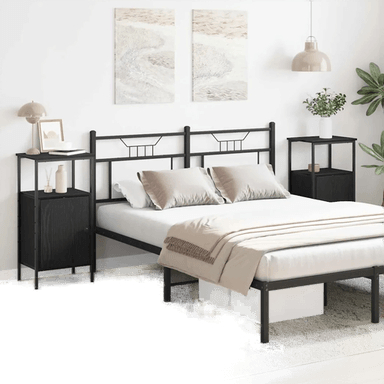 Vidaxl Nattbordskap 2 pcs Svart Eik