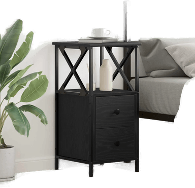 Vidaxl Nattbordskap Svart Eik