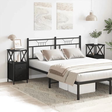 Vidaxl Nattbordskap 2 stk Svart Eik