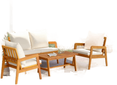 Vidaxl Bistrosett 4 pcs Brun Krem