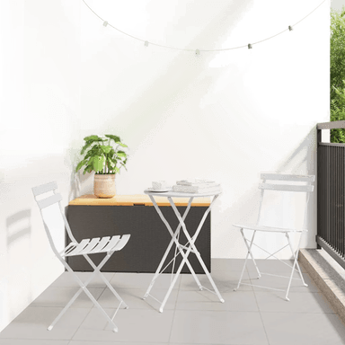Vidaxl Sammenleggbart Bistrosett Hvit