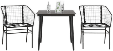 Vidaxl Hagespisegruppe 3 deler svart