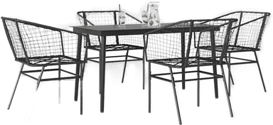 Vidaxl Hagespisegruppe 5 deler svart