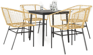 Vidaxl Hagespisegruppe 5 deler brun