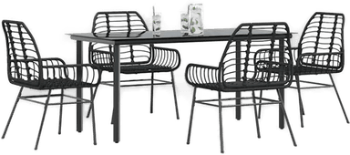 Vidaxl Hagespisegruppe 5 deler svart