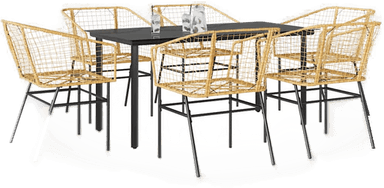 Vidaxl Hagespisegruppe 7 deler brun