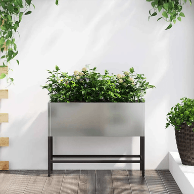 Vidaxl Hevet Hageplante sølv 60 x 26 x 45 cm