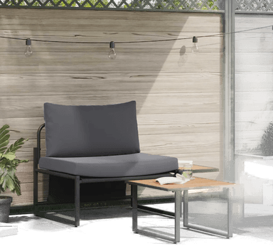 Vidaxl Hagesofa Set 2 pcs Antrasitt