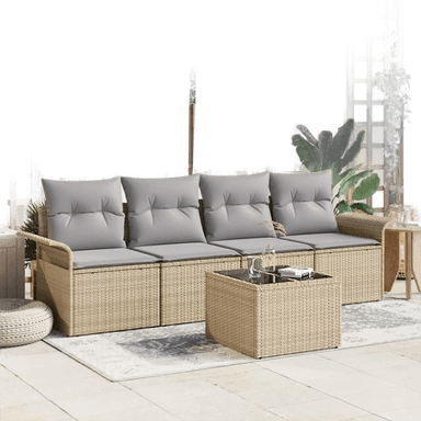 Vidaxl Sofa sett 5 pcs Beige