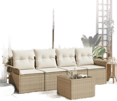 Vidaxl Sofa sett 5 pcs Beige