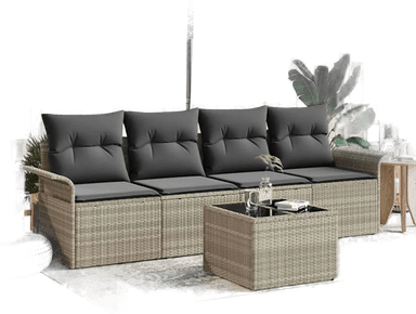 Vidaxl Sofa sett 5 pcs Lysegrå