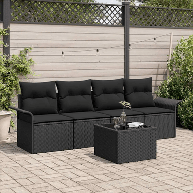 Vidaxl Sofa sett 5 pcs Svart