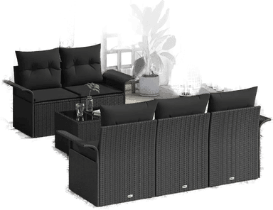 Vidaxl Sofa sett 6 pcs Svart