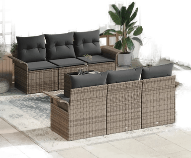 Vidaxl Hagesofa Set 7 pcs Grå