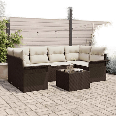 Vidaxl Hagesofa Set 7 pcs Brun