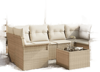 Vidaxl Hagesofa Set 7 pcs Beige