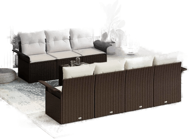 Vidaxl Hagesofa Set 8 pcs Brun
