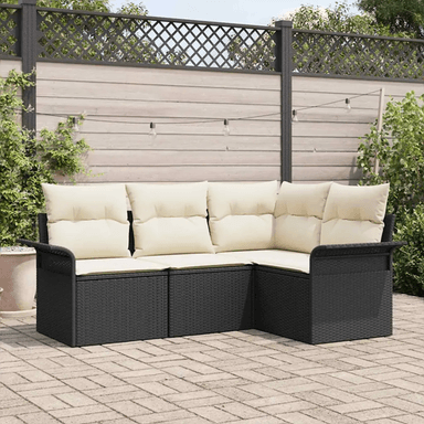 Vidaxl Hagesofa Set 4 pcs Svart