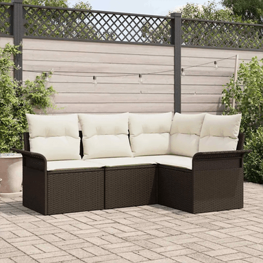 Vidaxl Hagesofa Set 4 pcs Brun