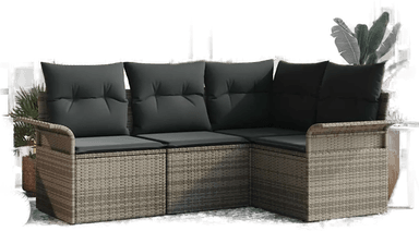 Vidaxl Hagesofa Set 4 pcs Grå