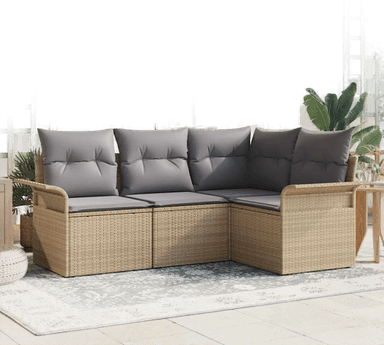 Vidaxl Hagesofa Set 4 pcs Beige