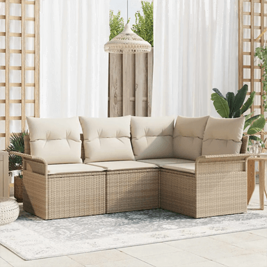 Vidaxl Hagesofa Set 4 pcs Beige