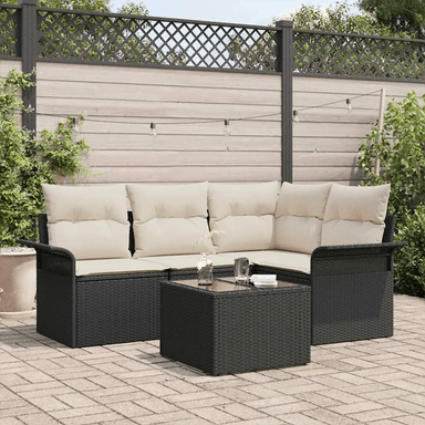 Vidaxl Hagesofa Set 5 pcs Svart