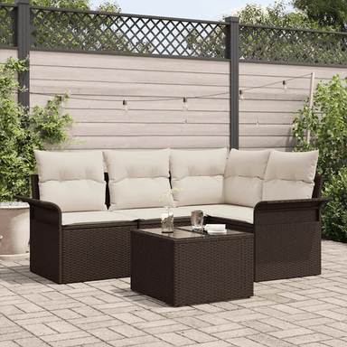 Vidaxl Hagesofa Set 5 pcs Brun