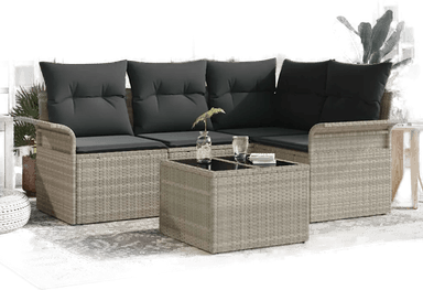 Vidaxl Hagesofa Set 5 pcs Lysegrå