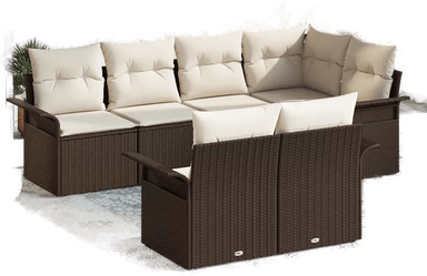 Vidaxl Hagesofa Set 7 pcs Brun