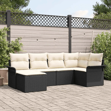 Vidaxl Hagesofa Set 6 pcs Svart