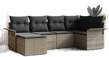 Vidaxl Hagesofa Set 6 pcs Grå