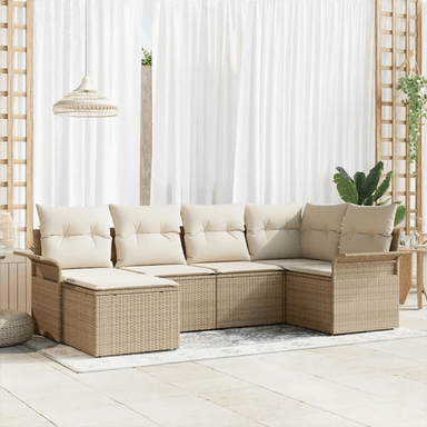 Vidaxl Hagesofa Set 6 pcs Beige
