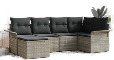 Vidaxl Hagesofa Set 6 pcs Lysegrå