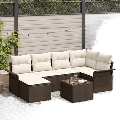 Vidaxl Hagesofa Set 7 pcs Brun